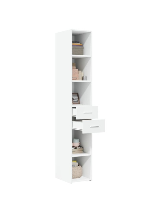 Skříň highboard bílá 30 x 42,5 x 185 cm kompozitní dřevo