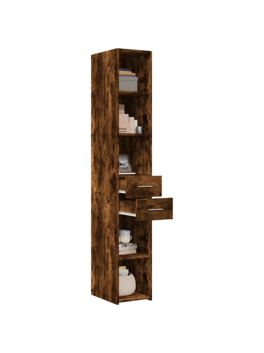 Skříň highboard kouřový dub 30 x 42,5 x 185 cm kompozitní dřevo