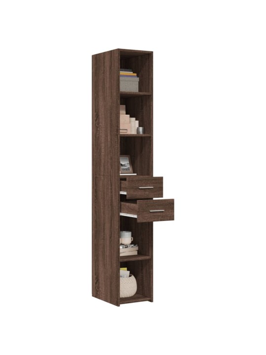 Skříň highboard hnědý dub 30 x 42,5 x 185 cm kompozitní dřevo