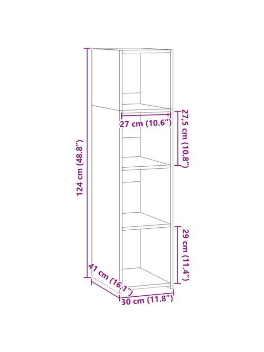 Skříň highboard hnědý dub 30 x 41 x 124 cm kompozitní dřevo