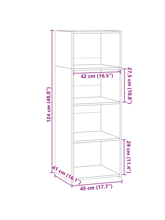 Skříň highboard šedá sonoma 45 x 41 x 124 cm kompozitní dřevo