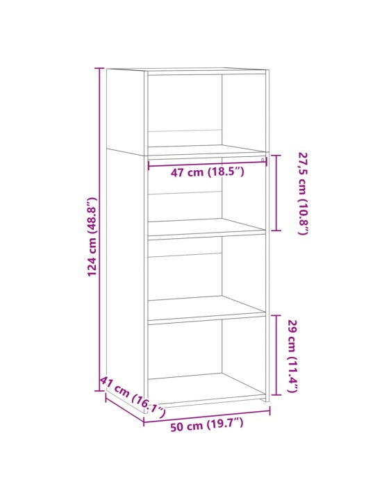 Skříň highboard šedá sonoma 50 x 41 x 124 cm kompozitní dřevo
