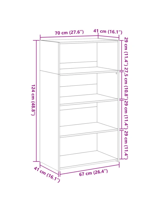 Skříň highboard bílá 70 x 41 x 124 cm kompozitní dřevo