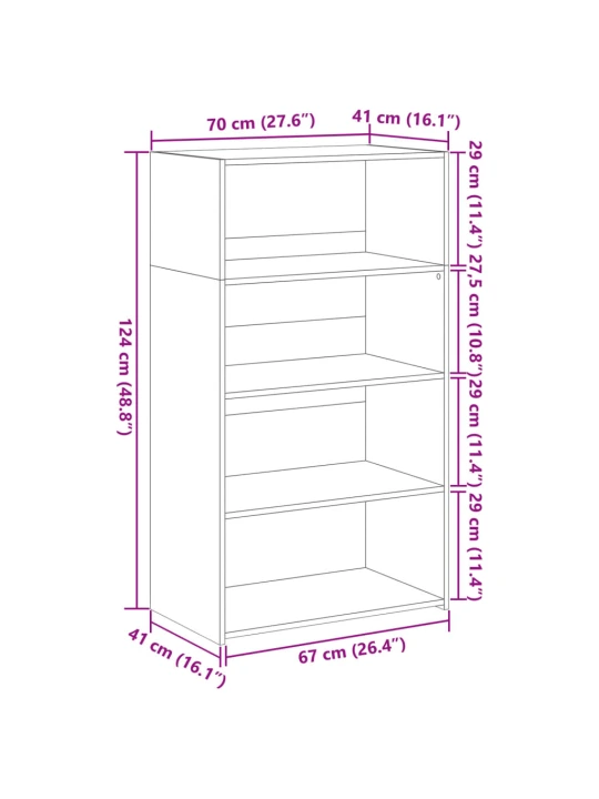 Skříň highboard dub sonoma 70 x 41 x 124 cm kompozitní dřevo
