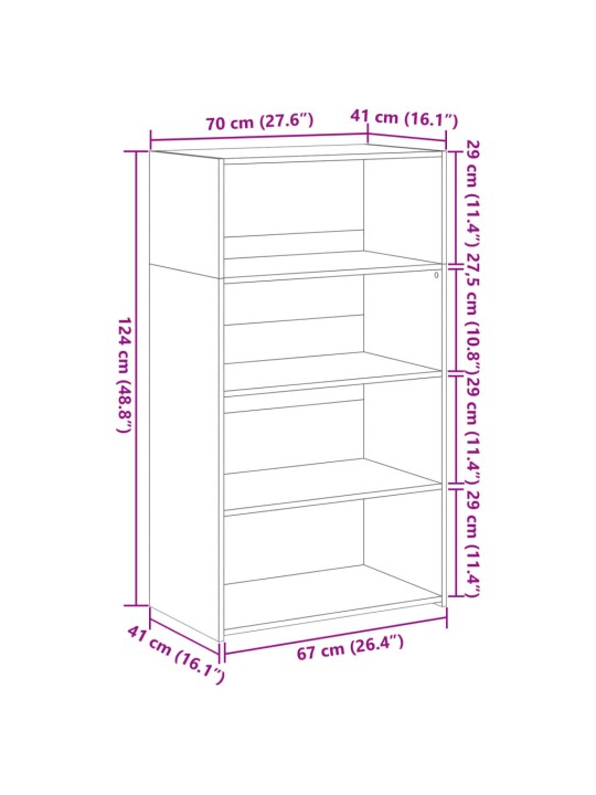 Skříň highboard šedá sonoma 70 x 41 x 124 cm kompozitní dřevo