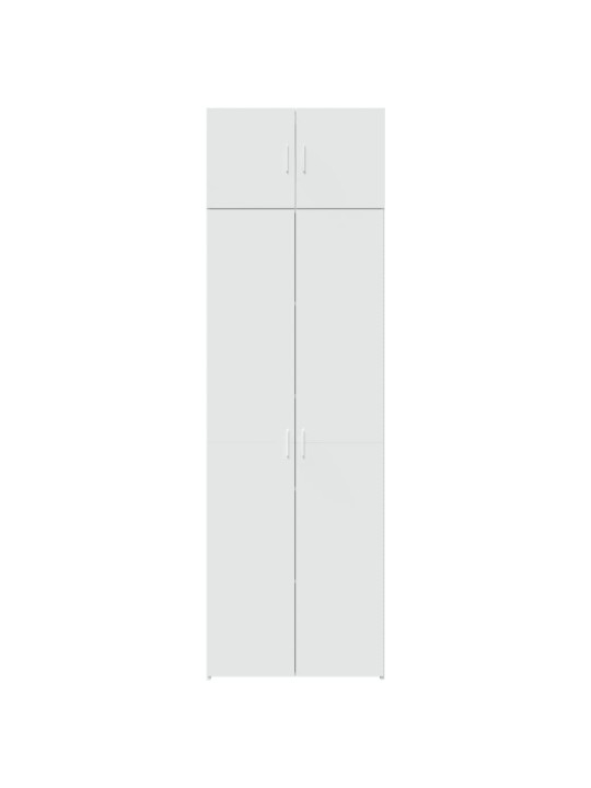 Úzká úložná bílá 70 x 42,5 x 225 cm kompozitní dřevo