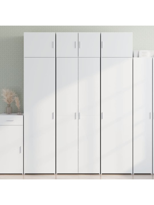 Úzká úložná bílá 70 x 42,5 x 225 cm kompozitní dřevo