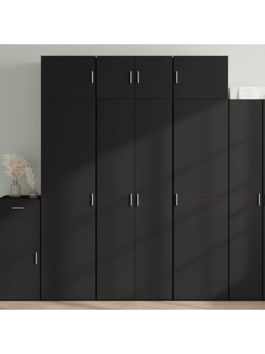 Úzká úložná černá 70 x 42,5 x 225 cm kompozitní dřevo