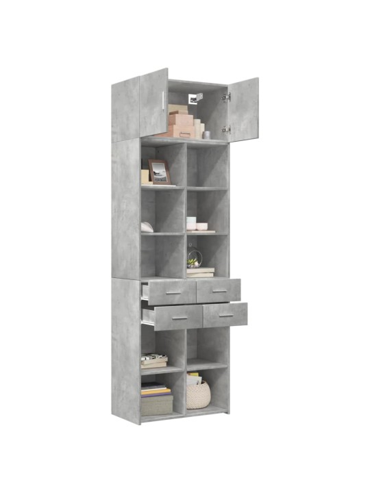 Úložná skříňka betonově šedá 70x42,5x225 cm kompozitní dřevo