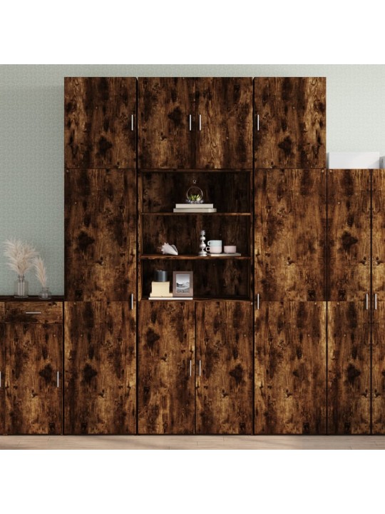 Skříň highboard kouřový dub 80 x 42,5 x 249 cm kompozitní dřevo