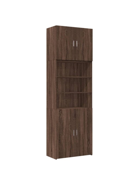 Skříň highboard hnědý dub 80 x 42,5 x 249 cm kompozitní dřevo