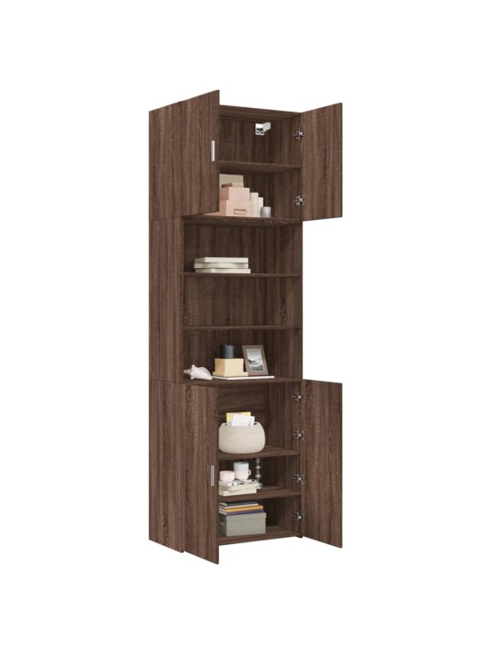 Skříň highboard hnědý dub 80 x 42,5 x 249 cm kompozitní dřevo