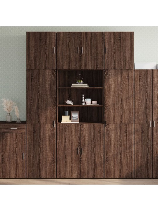 Skříň highboard hnědý dub 80 x 42,5 x 249 cm kompozitní dřevo