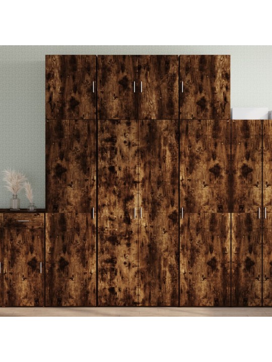 Skříň highboard kouřový dub 80 x 42,5 x 249 cm kompozitní dřevo