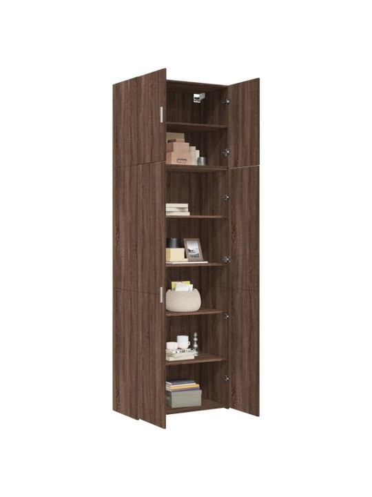 Skříň highboard hnědý dub 80 x 42,5 x 249 cm kompozitní dřevo