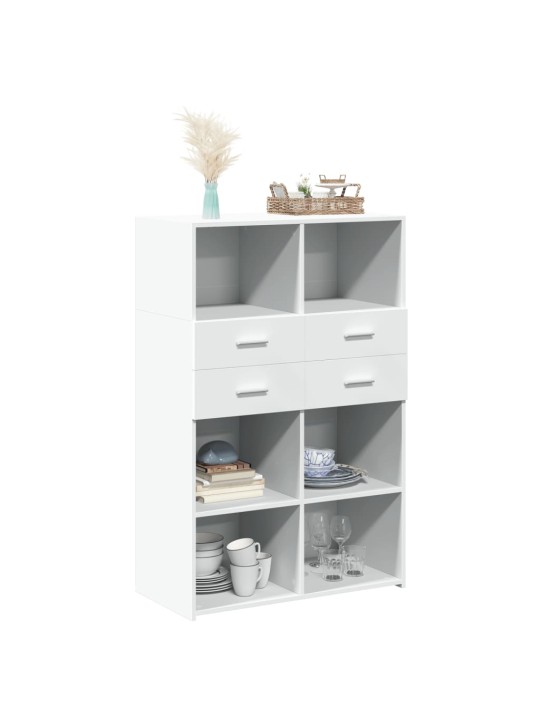 Skříň highboard bílá 80 x 42,5 x 124 cm kompozitní dřevo