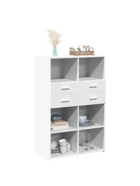 Skříň highboard bílá 80 x 42,5 x 124 cm kompozitní dřevo