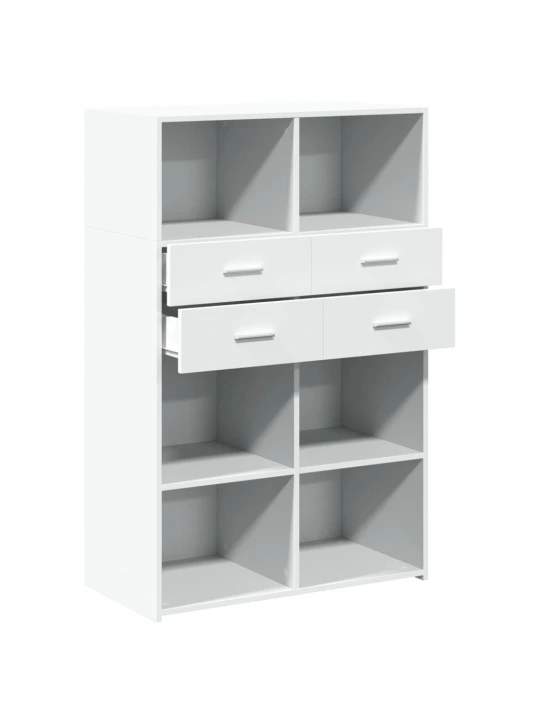 Skříň highboard bílá 80 x 42,5 x 124 cm kompozitní dřevo