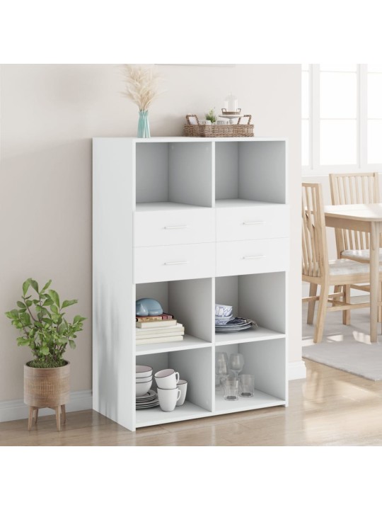 Skříň highboard bílá 80 x 42,5 x 124 cm kompozitní dřevo