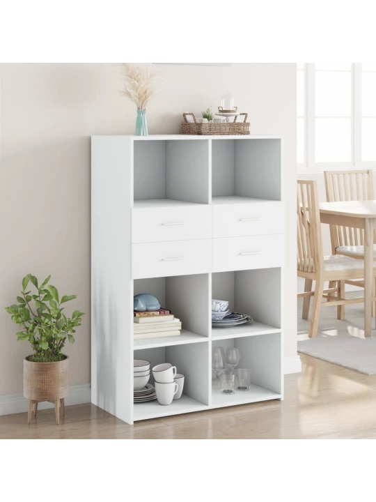 Skříň highboard bílá 80 x 42,5 x 124 cm kompozitní dřevo