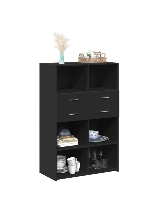 Skříň highboard černá 80 x 42,5 x 124 cm kompozitní dřevo