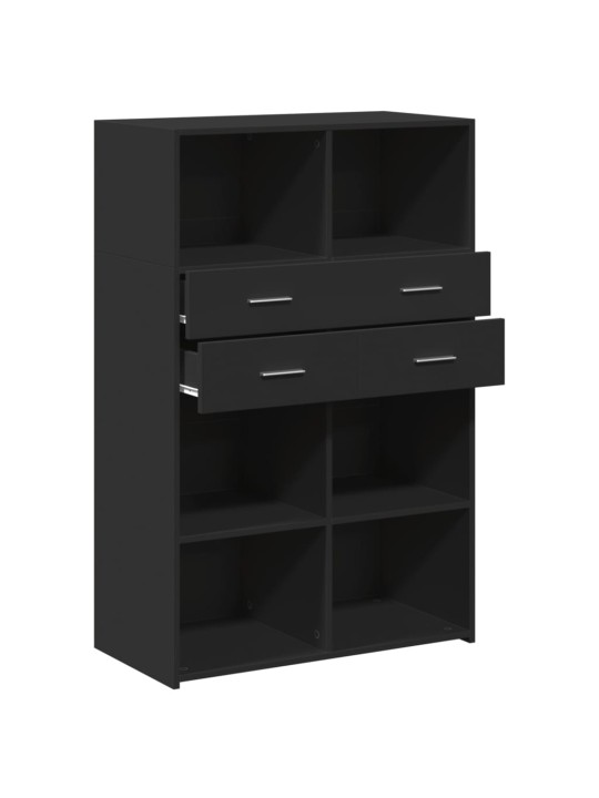Skříň highboard černá 80 x 42,5 x 124 cm kompozitní dřevo