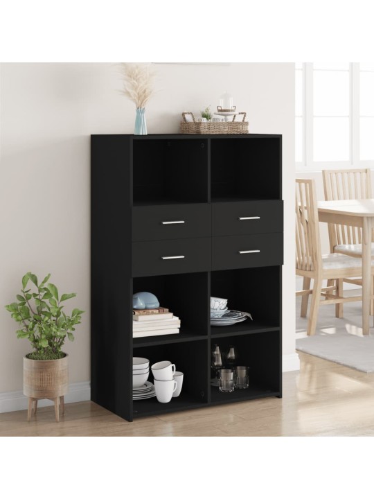 Skříň highboard černá 80 x 42,5 x 124 cm kompozitní dřevo