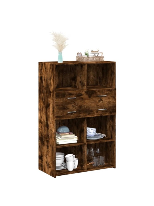 Skříň highboard kouřový dub 80 x 42,5 x 124 cm kompozitní dřevo