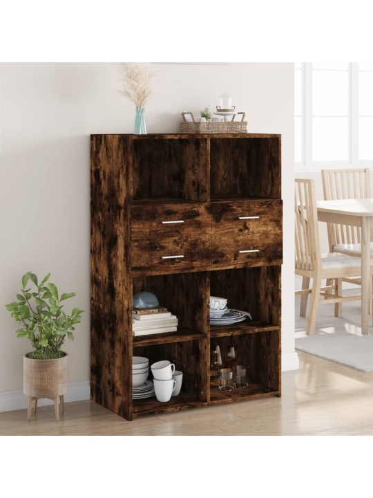 Skříň highboard kouřový dub 80 x 42,5 x 124 cm kompozitní dřevo
