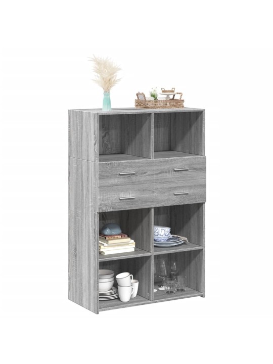 Skříň highboard šedá sonoma 80 x 42,5 x 124 cm kompozitní dřevo