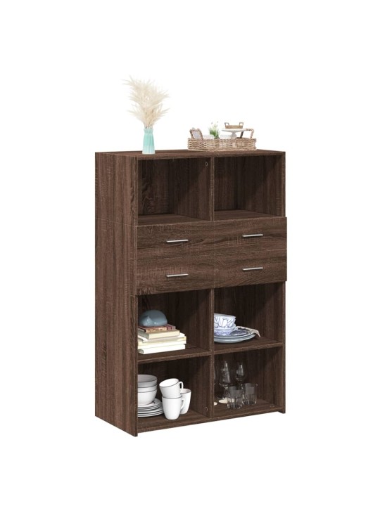 Skříň highboard hnědý dub 80 x 42,5 x 124 cm kompozitní dřevo