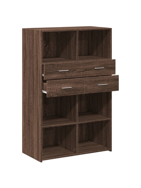 Skříň highboard hnědý dub 80 x 42,5 x 124 cm kompozitní dřevo