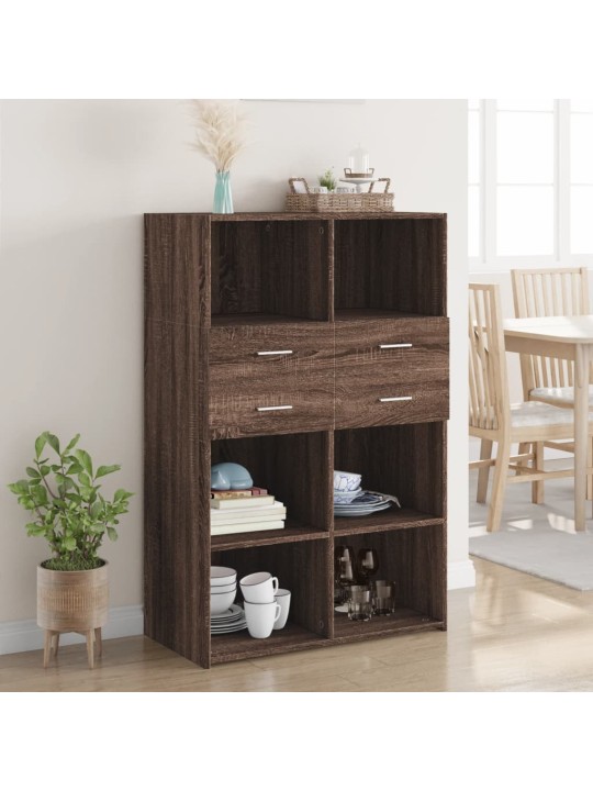 Skříň highboard hnědý dub 80 x 42,5 x 124 cm kompozitní dřevo