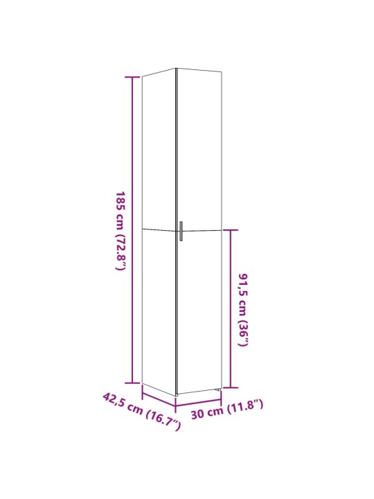 Skříň highboard betonově šedá 30x42,5x185 cm kompozitní dřevo