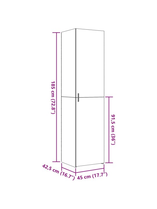 Skříň highboard bílá 45 x 42,5 x 185 cm kompozitní dřevo