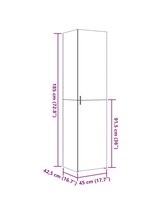 Skříň highboard šedá sonoma 45 x 42,5 x 185 cm kompozitní dřevo