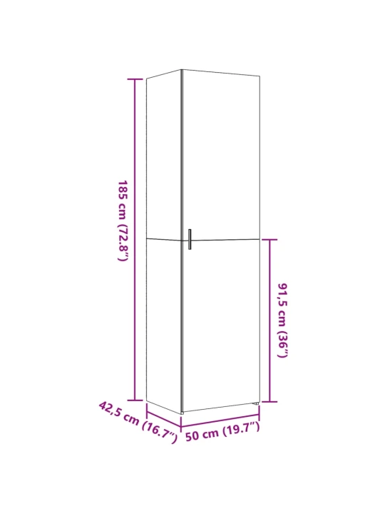 Skříň highboard bílá 50 x 42,5 x 185 cm kompozitní dřevo
