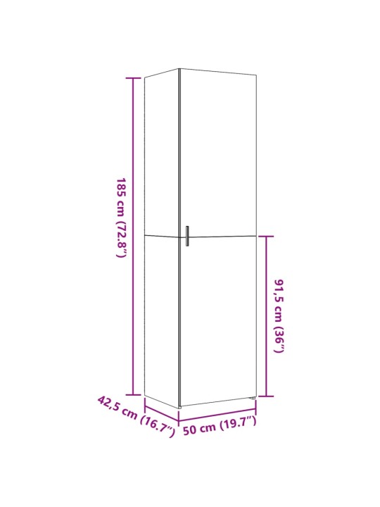Skříň highboard šedá sonoma 50 x 42,5 x 185 cm kompozitní dřevo