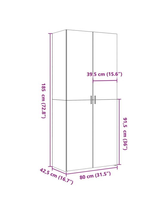 Skříň highboard černá 80 x 42,5 x 185 cm kompozitní dřevo