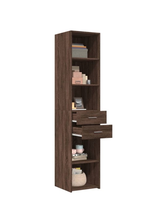 Skříň highboard hnědý dub 40 x 42,5 x 185 cm kompozitní dřevo