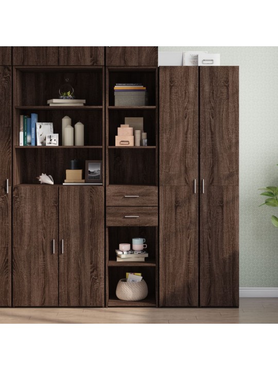 Skříň highboard hnědý dub 40 x 42,5 x 185 cm kompozitní dřevo