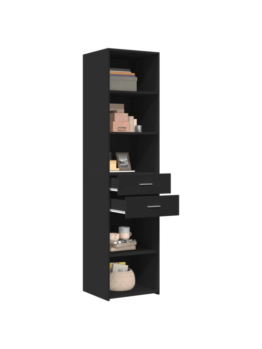 Skříň highboard černá 45 x 42,5 x 185 cm kompozitní dřevo