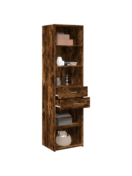 Skříň highboard kouřový dub 50 x 42,5 x 185 cm kompozitní dřevo