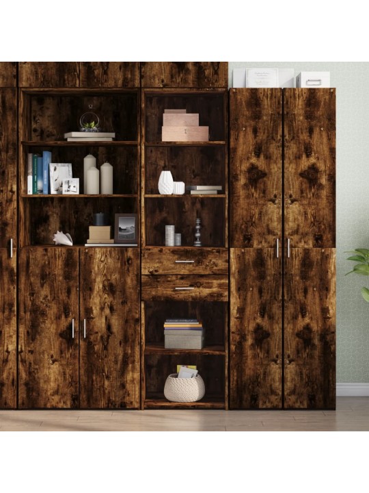 Skříň highboard kouřový dub 50 x 42,5 x 185 cm kompozitní dřevo