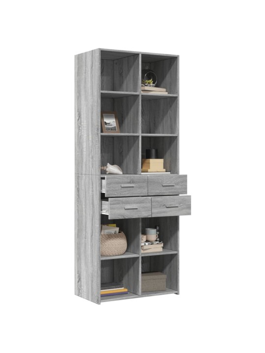 Skříň highboard šedá sonoma 70 x 42,5 x 185 cm kompozitní dřevo