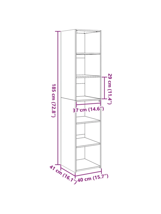Skříň highboard betonově šedá 40 x 41 x 185 cm kompozitní dřevo