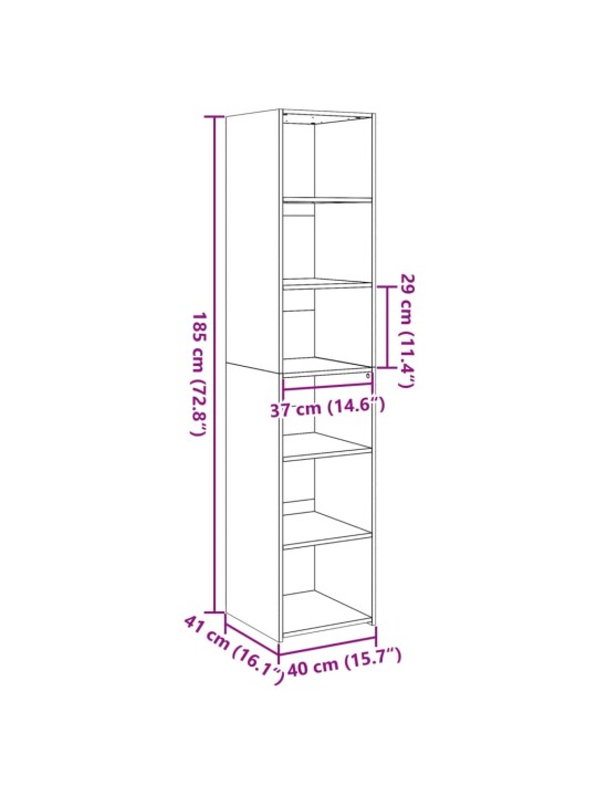 Skříň highboard šedá sonoma 40 x 41 x 185 cm kompozitní dřevo