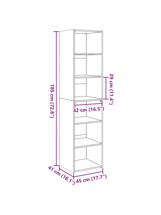Skříň highboard šedá sonoma 45 x 41 x 185 cm kompozitní dřevo