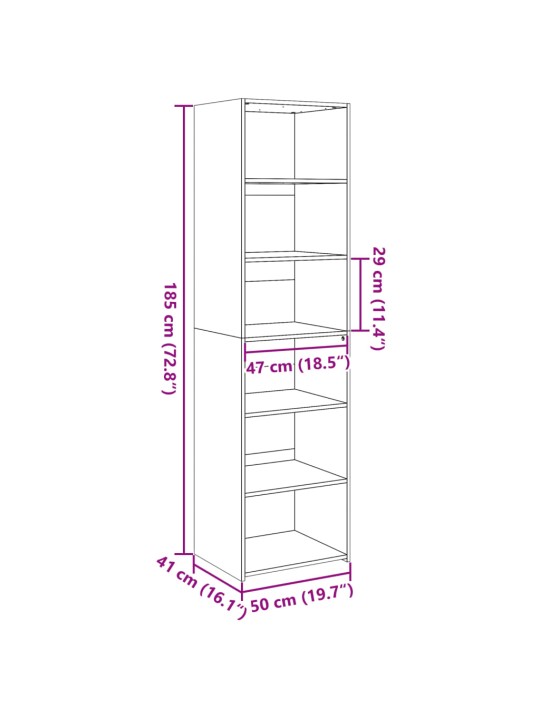 Skříň highboard kouřový dub 50 x 41 x 185 cm kompozitní dřevo