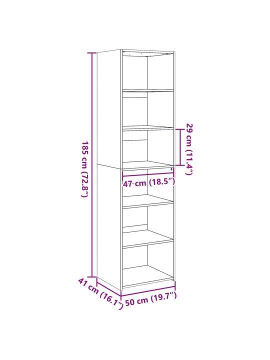Skříň highboard šedá sonoma 50 x 41 x 185 cm kompozitní dřevo